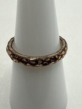 Rustic Hammered Silver Tone Stacking Band Ring